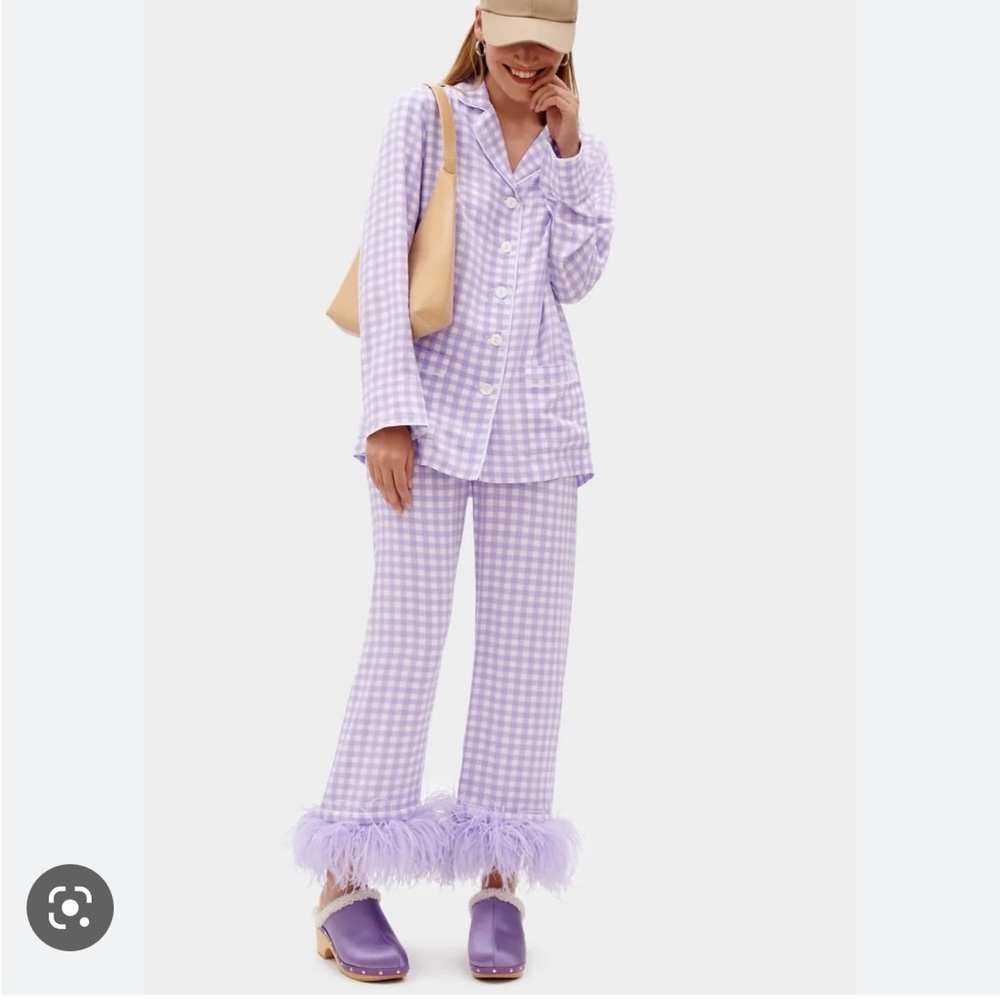 Daily Sleeper Party Pajamas with feathers in lavender  Vichy!